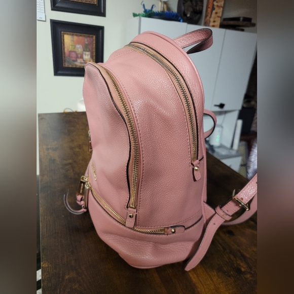 MICHAEL Michael Kors Rhea Zip Pink Medium Size Backpack - Picture 4 of 11